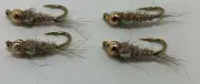 Bead Flashback Gold Ribbed Hares Ear (4 Flies)