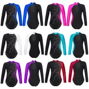 Kids Girls Dance Leotards Athletic Jumpsuit Bodysuit Unitard Activewear Costume