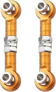 uxcell 2pcs Steering Servo Turnbuckle Rod RC Aluminum Alloy Linkages for HSP 1/10 94123 On-Road RC Car(Yellow)