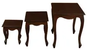 Queen Ann Nest of Table Set of 3 (Mahogany)