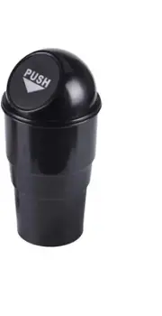 Car Mini Garbage Auto Trash Can Vehicle Cupholder Storage w/Leakproof Lid, Black