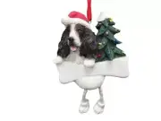 Springer Spaniel Ornament "Dangling Legs" Hand Painted and Easily Personalized