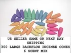 300 NEW BIG LARGE BACKFLOW INCENSE CONES BURNER 6 SCENT MIX