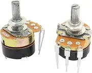 Aexit 2Pcs (Potentiometer) WH138 B500K 500K Ohm 6mm Knurled Split Shaft Rotary Switch (15ry577qf28) Carbon Potentiometers