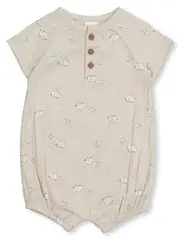 Baby Short Sleeve Bubble Bodysuit Tiny Baby MOONBEAM ELEPHANT (ELEPHANTS)