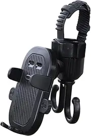 Kezvmhy Stroller Phone Holder, Stroller Phone Mount, Stroller Bag Hook, Grocery Cart Hook Bag Umbrella, 2-in-1 Smartphone Bracket