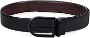 [LOUIS STITCH] Men's Reversible Italian Leather Belt with for Men 1.25 inch (35mm) Waist Strap Black Brown Belt with Matt Finish Buckle (MLMG)