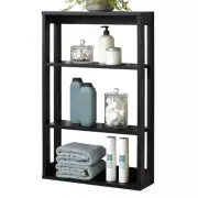 Zenna Home Wall Shelf, Black 4-Tier Organizer