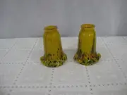 Pair of Hand Blown Glass Tulip Shades Yellow Multi Drop