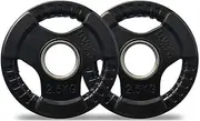 Premium Rubber Coated Olympic Weight Plate Set – Tri-Grip Cast Iron Weight Plates (1.25kg - 25kg) - Commercial Grade for Dumbbells & Barbells - Ideal for CrossFit, Home Gym, and Fitness Training