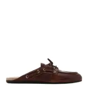 Miu Miu Lace-Up Flat Mules 37.5,36,40,36.5 Brown