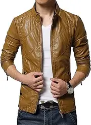 [JEShifangjiusu] Magic Skin Man Coat Knife Locomotive Light Jacket Leisure Wind Coat, Khaki colour, M