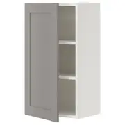 ENHET wall cb w 2 shlvs/door, white/grey frame, 40x32x75 cm
