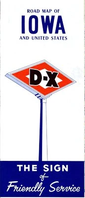 1957 D-X Road Map: Iowa NOS