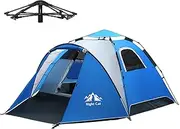 [Night Cat] Waterproof Camping Tent for 1 2 3 4 Person with Footprint Tarp Easy Instant Pop Up Tent Automatic Hydraulic Rainproof Tent with Rain Fly