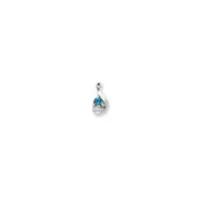 14k White Gold 4mm Amethyst A Real Diamond pendant