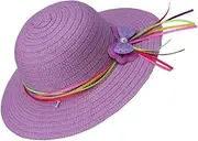 [COMVIP] Wide Brim Ribbon Lace Sun Hat Girls Beach Straw Cap