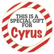 This is a Special Gift for Cyrus - Circle Sticker Decal 3 Inch - Christmas