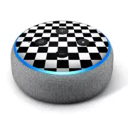 Vinyl Decal Skin for Amazon Echo Dot 3rd Gen - Black and White Checkers