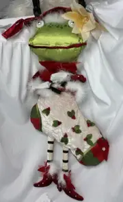 Dept 56 Krinkles Patience Brewster Christmas Gurl Frog 27" Stocking Princess NIP
