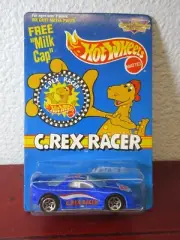 Kraft Cheese & Macaroni Treasures C. REX RACER Hot Wheels Car with "Milk Cap"