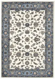 Sydney Collection Classic Rug White with Blue Border