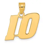14k Yellow Gold Polished Block Number 10 Pendant
