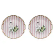2PK Porto Cucina Porcelain Round Serving Platter Dish Plate Serveware 30cm Olive