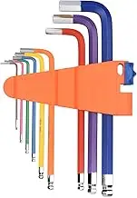 9PCS Multicolour L-Key Set Metric Hex Long Arm Ball End Hex Key Set Chrome Vanadium Steel Industrial Grade Allen Wrench Set
