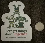 REI Co-Op COOPERATIVE Action HIKE Ski CAMP Sticker LETS Get THINGS Done TOGETHER