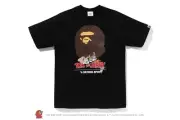 42827 bape x tom and jerry 85th ape head tee #2 black S