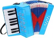 uxcell Accordion, 17 Keys 8 Bass Button Accordion Mini Musical Instrument Lightweight for Adults Beginners, Light Blue