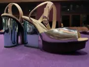 NIB United Nude River Sandal Nude Silver Blue Platform Wedge Heel Ankle Strap 38