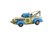Boyle Vintage Tow Truck Handmade Metal Ornament Home Decor Blue White 29cm
