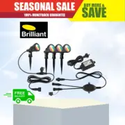 BRILLIANT Smart WiFi Aqualux 3W LED RGB Garden Spike Light Kit IP68 (4 Pack)