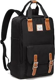 Backpack for Women,VASCHY Vintage Water Resistant 15.6 Inch Laptop School Backpack for Men,Teen Girls Casual Daypack for Travel/Business Black