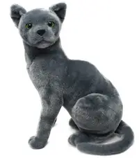 在飛比找Yahoo!奇摩拍賣優惠-14619A 歐洲進口 限量品 可愛藍貓灰貓咪娃娃仿真動物抱