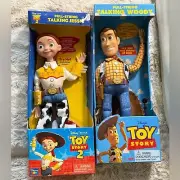 SET Disney Toy Story Thinkway Poseable Pull-String Talking Woody and Jesse NIB