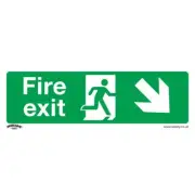 Sealey Safe Conditions Safety Sign - Fire Exit (Down Right) - Rigid Plastic - Pa
