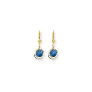 14k Yellow Gold 8mm Tsavorite leverback Earrings