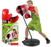 ToyVelt Punching Bag for Kids and Adults Boxing Set with Adjustable Standing Base, Boxing Gloves, Hand Pump - Kids Punching Bag for Boys and Girls