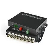 8 Video Fiber Media Optical Converter Transmitter Receiver 1Pair, FC SM 20Km