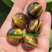 5PCS Natural Tiger’s Eye Jasper Carved Sphere Quartz Crystal Ball Healing 20mm+