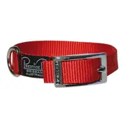 Prestige Pet Single Layer Nylon Adjustable Dog Collar Red 3/4 Inch - 3 Sizes