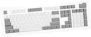 TEHAUX 1 Set Mechanical Keyboard Keycaps Set Key Luminous Double Shot Keycaps for Office and Gaming Stylish Durable Keyboard Caps White and Gray