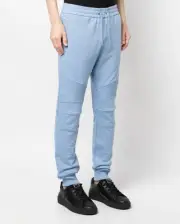 Balmain Light Blue elastic-waist cotton sweat pants Size Small