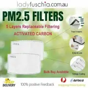 10 X PM2.5 Five Layers Face Mask Filter Activated Carbon Anti Pollution Filters