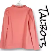 New With Tags Talbots Micro Fleece Funnel Neck Top Pink Womens Size Small