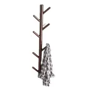 NNEOBA Rustic Pine Wall-Mounted Coat Rack with 8 Hooks - Coffee (80cm)