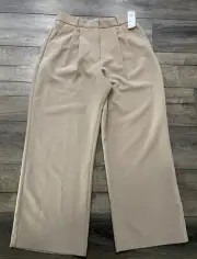 NWT Abercrombie & Fitch Curve Love Pants Ultra High Wide Leg Tan 31 12 S New